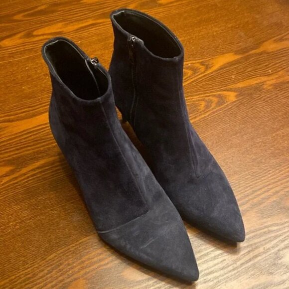 rag & bone Navy Suede Beha Ankle Boot Bootie Stiletto Heel Size 39 - Picture 1 of 10